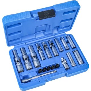 Condor Glühkerzen-Steckschlüssel-Satz, 18-tlg., 1/4" + 3/8"