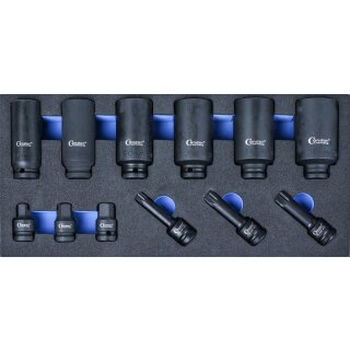 Condor Schaumeinlage Kraftsteckschlüssel-Einsätze 1/3, 12-tlg., 1/2"