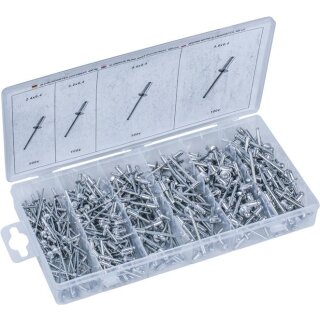 Condor Alu-Blindnieten-Sortiment, 400-tlg., 2.4 - 3.2 - 4.0 - 4.8 mm