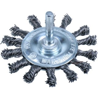 Condor Scheibenbürste gezopft, ø 75 mm, Aufnahme 6 mm Schaft