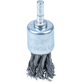 Condor Pinselkopfbürste gezopft, ø 25 mm, Aufnahme 6 mm Schaft