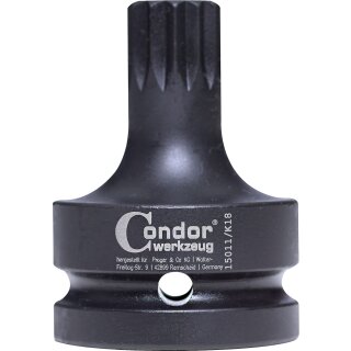 Condor Kraft-Bit-Stecknuss, 3/4", Vielzahn M18x60 mm