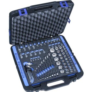 Condor Steckschlüssel-Satz, 81-tlg., 1/4+3/8+1/2", 6-kant 5/32-1.1/4"