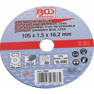BGS technic Trennscheibe für BGS Tiefenschneider | Ø 105 x 1,5 x 16,2 mm