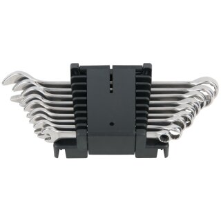 KS-TOOLS EDELSTAHL Ringmaulschlüssel-Satz, abgewinkelt , 9-tlg.