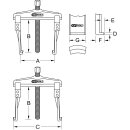 KS-TOOLS Universal-Abzieher 2-armig mit schlanken Haken,...