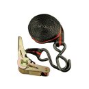 Kraftmann Knarren-Spannband | mit 2 schweren Haken | 5 m x 24 mm