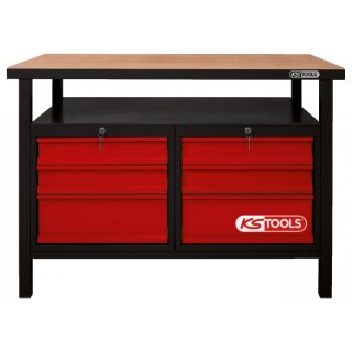 KS-TOOLS Werkbank mit 6 Schubladen, H840xB1200xT600mm