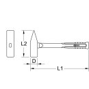 KS-TOOLS BRONZEplus Vorschlaghammer 5000 g, mit Fiberglasstiel