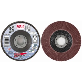 BGS technic Fächer-Schleif-Scheibe | Ø 115 mm | K 120