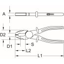 KS-TOOLS Kunststoff-Kombizange mit Schutzisolierung, 200mm