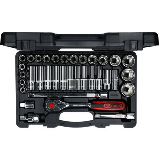 KS-TOOLS 1/2" CHROMEplus Steckschlüssel-Satz, 35-tlg.