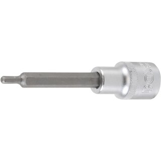 BGS technic Bit-Einsatz | Länge 100 mm | Antrieb Innenvierkant 12,5 mm (1/2") | Innensechskant 4 mm