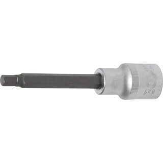 BGS technic Bit-Einsatz | Länge 100 mm | Antrieb Innenvierkant 12,5 mm (1/2") | Innensechskant 6 mm