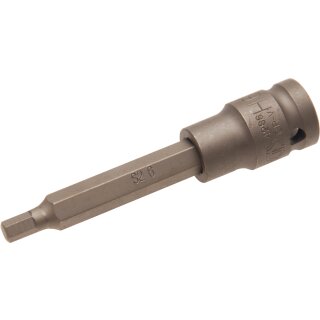 BGS technic Kraft-Bit-Einsatz | Länge 100 mm  | Antrieb Innenvierkant 12,5 mm (1/2") | Innensechskant 6 mm