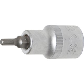 BGS technic Bit-Einsatz | Antrieb Innenvierkant 12,5 mm (1/2") | Innenvielzahn (für XZN) M5
