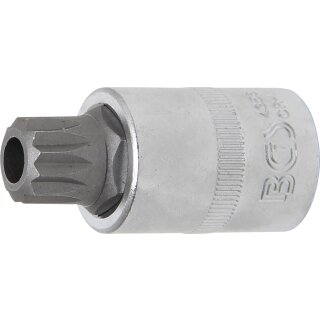 BGS technic Bit-Einsatz | Antrieb Innenvierkant 12,5 mm (1/2") |Innenvielzahn (für XZN) mit Bohrung M16