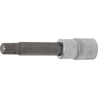 BGS technic Bit-Einsatz | Länge 100 mm | Antrieb Innenvierkant 12,5 mm (1/2") | Innenvielzahn (für XZN) M12