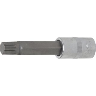BGS technic Bit-Einsatz | Länge 100 mm | Antrieb Innenvierkant 12,5 mm (1/2") | Innenvielzahn (für XZN) M14