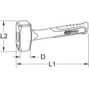 KS-TOOLS EDELSTAHL Fäustel mit Fiberglasstiel, 5400g