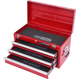 KS-TOOLS Werkzeugtruhe mit 3 Schubladen-rot, L508xH255xB303mm
