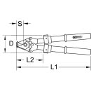 KS-TOOLS Kabelschere mit Schutzisolierung, Teleskopgriff, 360-520mm