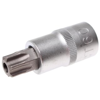 BGS technic Bit-Einsatz | Antrieb Innenvierkant 12,5 mm (1/2") | T-Profil (für Torx) mit Bohrung T60