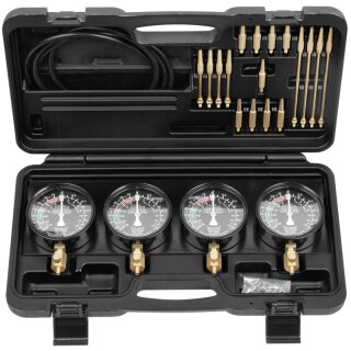 KS-TOOLS Synchron-Vergaser-Testgerät mit 4 Synchronuhren, 28-tlg.