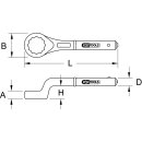 KS-TOOLS CLASSIC Zugringschlüssel, gekröpft, 2.1/2"