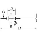 KS-TOOLS Hohlkolben-Hydraulik-Zylinder mit Spindel, 30 t