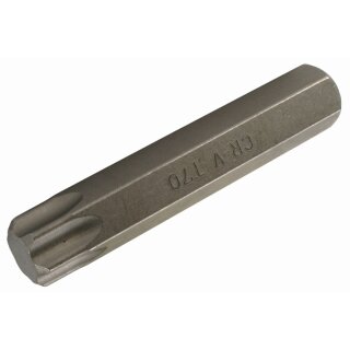 BGS technic Bit | Länge 80 mm | Antrieb Außensechskant 14 mm | T-Profil (für Torx) T70