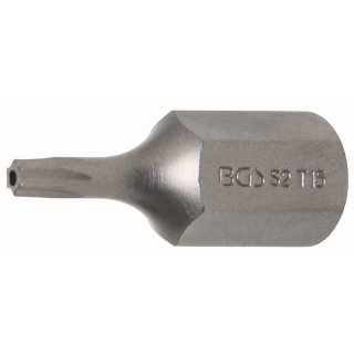 BGS technic Bit | Antrieb Außensechskant 10 mm (3/8") | T-Profil (für Torx) mit Bohrung T15