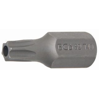 BGS technic Bit | Antrieb Außensechskant 10 mm (3/8") | T-Profil (für Torx) mit Bohrung T40