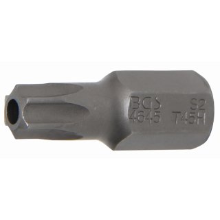 BGS technic Bit | Antrieb Außensechskant 10 mm (3/8") | T-Profil (für Torx) mit Bohrung T45