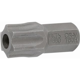 BGS technic Bit | Antrieb Außensechskant 10 mm (3/8") | T-Profil (für Torx) mit Bohrung T60