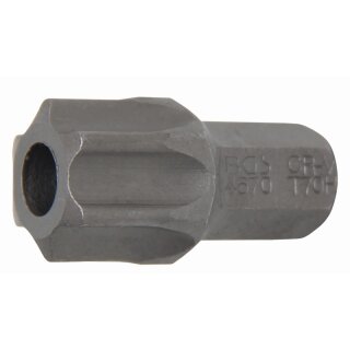 BGS technic Bit | Antrieb Außensechskant 10 mm (3/8") | T-Profil (für Torx) mit Bohrung T70