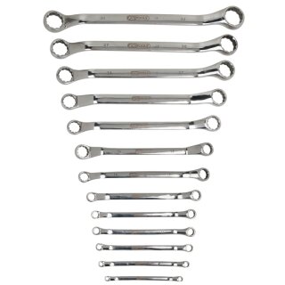 KS-TOOLS EDELSTAHL Doppel-Ringschlüssel-Satz, gekröpft, 13-tlg.