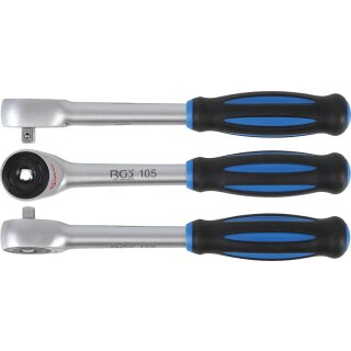 BGS technic Umschaltknarre mit Drehgriff | Abtrieb Außenvierkant 6,3 mm (1/4")