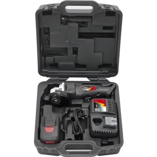 KS-TOOLS Akku-Winkelschleifer 7000 U/min mit 2 Akkus und 1 Ladegerät