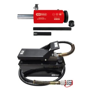 KS-TOOLS Hydraulik-Einheit 32t, mit Luft-Hydraulik-Pumpe, 9-tlg.