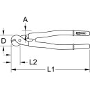 KS-TOOLS Drahtseil-Kabelschere mit Schutzisolierung, 800mm