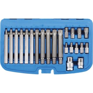 BGS technic Bit-Satz | Antrieb Außensechskant 10 mm (3/8") | Keil-Profil (für Ribe) | 22-tlg.