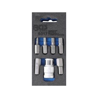 BGS technic Schraubendreher-Bit-Satz | Antrieb Außensechskant 10 mm (3/8") | Innensechskant | 7-tlg.