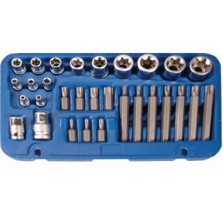 BGS technic Bit- und Steckschlüssel-Satz | E-Profil / T-Profil (für Torx) | 30-tlg.
