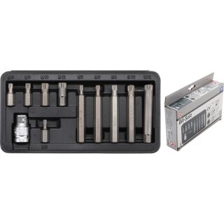 Kraftmann Bit-Satz | Antrieb Außensechskant 10 mm (3/8") | Innenvielzahn (für XZN) | 11-tlg.