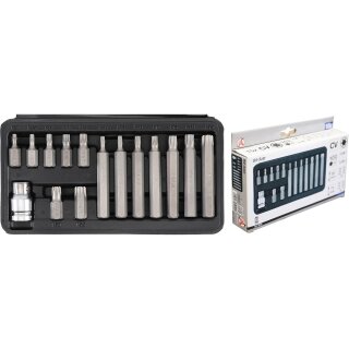 Kraftmann Bit-Satz | Antrieb Außensechskant 10 mm (3/8") | T-Profil (für Torx) | 15-tlg.