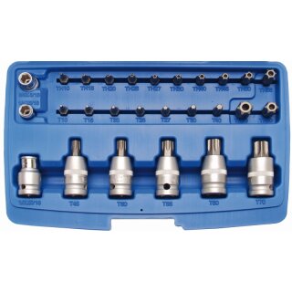 BGS technic Bit- und Bit-Einsatz-Satz | 12,5 mm (1/2") | T-Profil (für Torx) | 27-tlg.