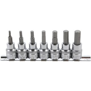 BGS technic Bit-Einsatz-Satz | Antrieb Innenvierkant 10 mm (3/8") | Innensechskant 3 - 10 mm | 7-tlg.