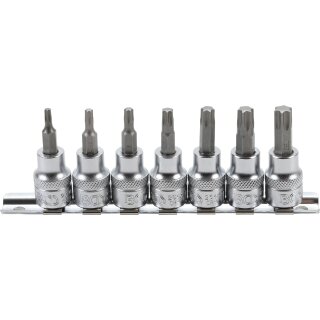 BGS technic Bit-Einsatz-Satz | Antrieb Innenvierkant 10 mm (3/8") | T-Profil (für Torx) T15 - T50 | 7-tlg.