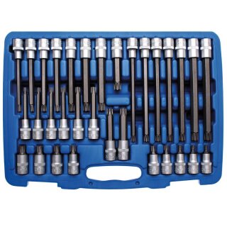 BGS technic Bit-Einsatz-Satz | Antrieb Innenvierkant 12,5 mm (1/2") | Keil-Profil (für RIBE) | 32-tlg.